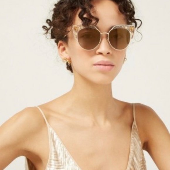 Jimmy Choo Audrey Cat Eye Crystal Embellished Sunglasses